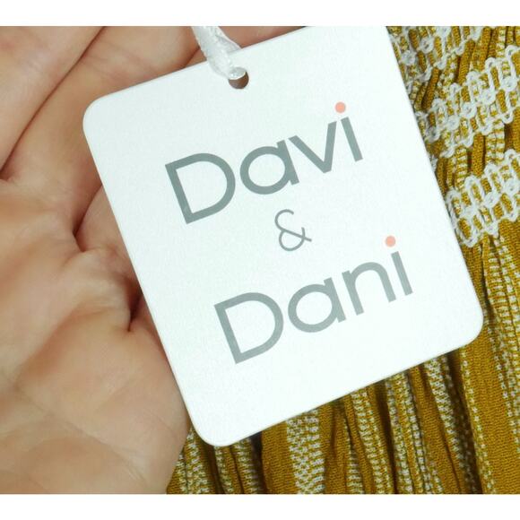 Davi & Dani 3XL Top Peasant Popover Smocked Square Neck Milkmaid Flutter Sleeve - Picture 3 of 9